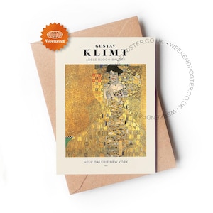 Retrato de Adele Bloch-Bauer de Gustav Klimt, tarjeta en blanco A5, pintura famosa, tarjeta de artista famoso, tarjeta de regalo, tarjeta de felicitación de exposición