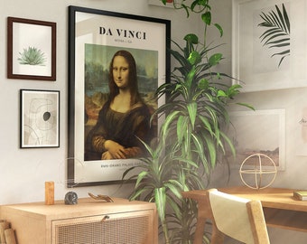 ダ・ヴィンチのモナ・リザ ミッドセンチュリーアートポスター、有名な