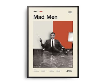 MAD MEN Retro Tv Series Print Modern Vintage Mid Century Modern Minimalist Tv Series Art Tv Series Poster Etsy New Zealand
