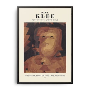 Paul Klee Portrait of a Lady&#39;s Smile Mid-Century Art Poster, Famous Painting, Famous Artist Wall Decor, Museum Wall Art, Exhibition Wall Art