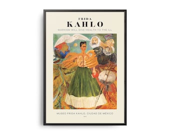 Frida Kahlo Marxism Will Give Health to the Sick Mid-Century Art Poster, Famous Painting, Famous Artist Wall Decor, Museum Wall Art
