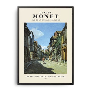 Claude Monet Rue de la Bavole, Honfleur Mid-Century Art Poster, Famous Paintings, Famous Artist Wall Decor, Museum Wall Art, Exhibition Art