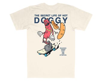 The Secret Life of Hot Doggy T-Shirt – Fun Movie Parody Tee – 100% Organic Cotton – Gift for Movie Buffs, Film Fans & Pop Culture Lovers