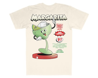 MARGARITA T-Shirt – Fun Graphic Tee for Cocktail Lovers – 100% Organic Cotton – Gift for Bartenders, Drink Enthusiasts & Party Fans