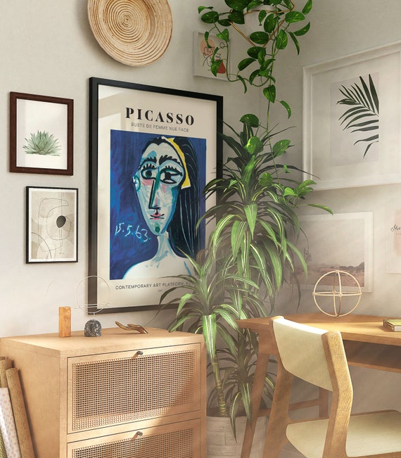 ピカソ「裸婦の胸像」ミッドセンチュリーアートポスター、有名な絵画