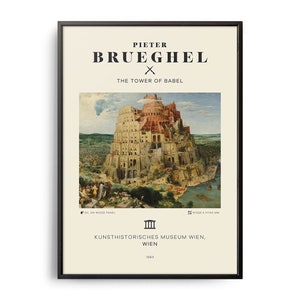 Pieter Bruegel The Tower of Babel Mid-Century Art Poster, Famous Painting, Famous Artist Wall Decor, Museum Wall Art, Exhibition Wall Art