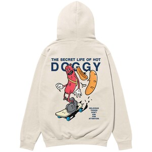 ホットドギーの秘密の生活パーカー - 面白い映画のパロディスウェットシャツ - 映画愛好家やポップカルチャーファンへの心地よいギフト - オーガニックコットンパーカー