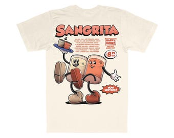 SANGRITA T-Shirt – Fun Graphic Tee for Cocktail Lovers – 100% Organic Cotton – Gift for Bartenders, Drink Enthusiasts & Party Fans
