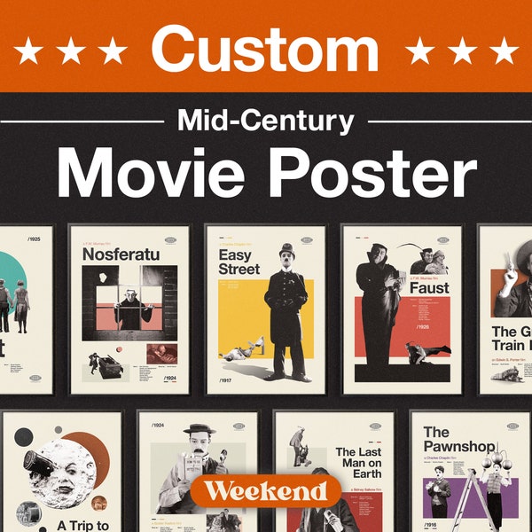 CUSTOM MOVIE Poster, Retro Movie Poster, Midcentury Modern, Retro Cult Movie Poster, Best Movies of All Time, Retro Movie Art Poster, Custom