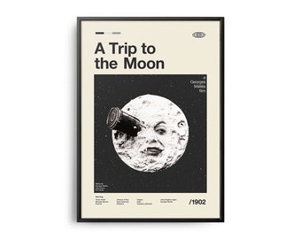 A Trip to the Moon Midcentury Modern Movie Print, Retro Movie Poster, Retro TV Show Poster, Minimal Movie Art, Best Movies of All Time, Art