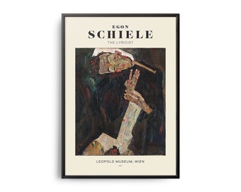 Egon Schiele The Lyricist Mid-Century Art Poster, Famous Painting, Famous Artist Wall Decor, Museum Wall Art, Exhibition Wall Art