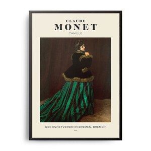 Claude Monet Camille Mid-Century Art Poster, Famous Paintings, Famous Artist Arts Wall Decor, Museum Wall Art, Exhibition Art Posters