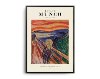 エドヴァルド・ムンク「叫び」ミッドセンチュリーアートポスター、有名