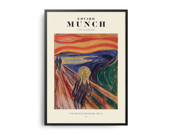 エドヴァルド・ムンク「叫び」ミッドセンチュリーアートポスター、有名