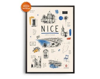 Schönes Reiseposter | Handgezeichnete Illustration | Stadtbild für die Wand | Reise-Wanddeko | Wohndeko | Geschenk für Reisende