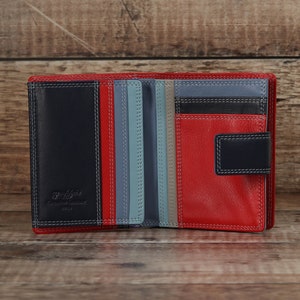 Monedero de mujer, monedero de cuero personalizado para mujer con tarjetero, bolsillo para monedas con cremallera, billetera de cuero genuino personalizada para mujer, regalo para ella