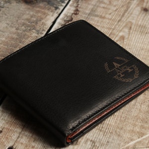 Porta carte da uomo personalizzato, portafoglio in pelle nera e marrone, regalo personalizzato per fidanzato, marito, testimone di nozze, regalo per la festa del papà per lui