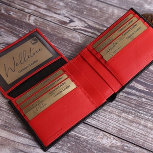 Portefeuille gravé pour homme personnalisé, portefeuille en cuir italien souple véritable, cadeau de fête des pères personnalisé pour lui, petit ami, mari, papa