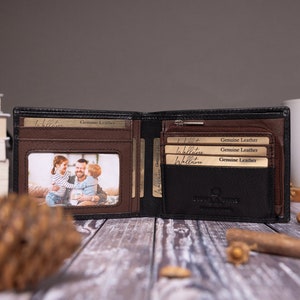 Father's Day Gift, Personalised Zip Coin Leather Wallet, Men's Wallet, Engraved Wallet, Custom Wallet, Gift for Him, Dad, Boyfriend, Husband
