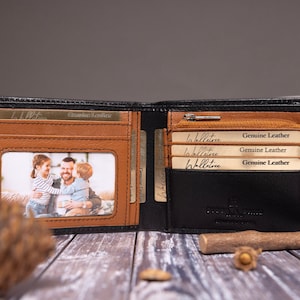 Regalo del Día del Padre, Billetera Personalizada, Billetera de Cuero para Hombre, Billetera de Cuero Grabada, Billetera Personalizada, Regalo para Él, Hombres, Esposo, Novio
