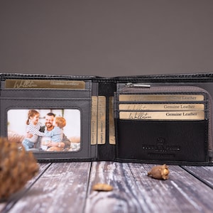 Regalo para el Día del Padre, Monedero de Cuero Personalizado con Cremallera, Monedero para Hombre, Monedero Grabado, Monedero Personalizado, Regalo para Él, Papá, Novio, Esposo