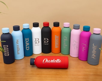 Personalised 500ml | 750ml Stainless Steel Water Bottle, Personalized Custom Engraved Drinking Bottle, Double-Wall Insulated, Christmas Gift