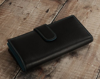 Women's Purse, Personalised Ladies Leather Purse With Card Holder, Zip Coin Pocket, Personalized Women's Genuine Leather Wallet,Gift For Her