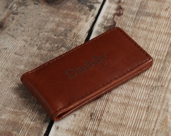 Father's Day Gift, Personalised Leather Magnetic Money Clip, Personalized Gift for Boyfriend, Custom Money Clip for Man,Groomsmen Money clip