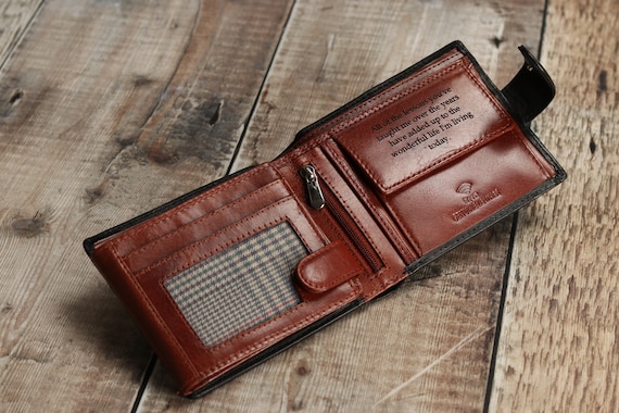 Christmas Gift Personalised Men's Wallet Genuine Soft 