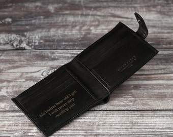 Personalised Men's Wallet, Genuine Soft Black Leather wallet, Gift for him, Boyfriend, Husband, Dad, Birthday, Anniversary, Fathers Day Gift