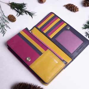 Women's Purse, Personalised Ladies Leather Purse With Card Holder, Zip Coin Pocket, Personalized Women's Genuine Leather Wallet,Gift For Her