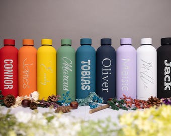 Personalised 350ml, 500ml, 750ml Stainless Steel Water Bottle, Personalized Engraved Drinking Bottle Vacuum Insulated Flask,Gift for her/him