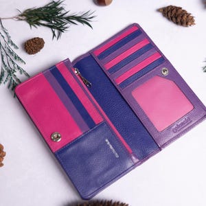 Damen Geldbörse, personalisierte Damen Leder Geldbörse mit Kartenhalter, Reißverschluss Münzfach, personalisierte Damen Echtleder Geldbörse, Geschenk für Sie