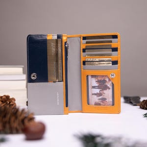 Porte-monnaie pour femme, Porte-monnaie en cuir pour femme personnalisé avec porte-cartes, Pochette zippée pour la monnaie, Portefeuille personnalisé en cuir véritable pour femme, Cadeau pour elle