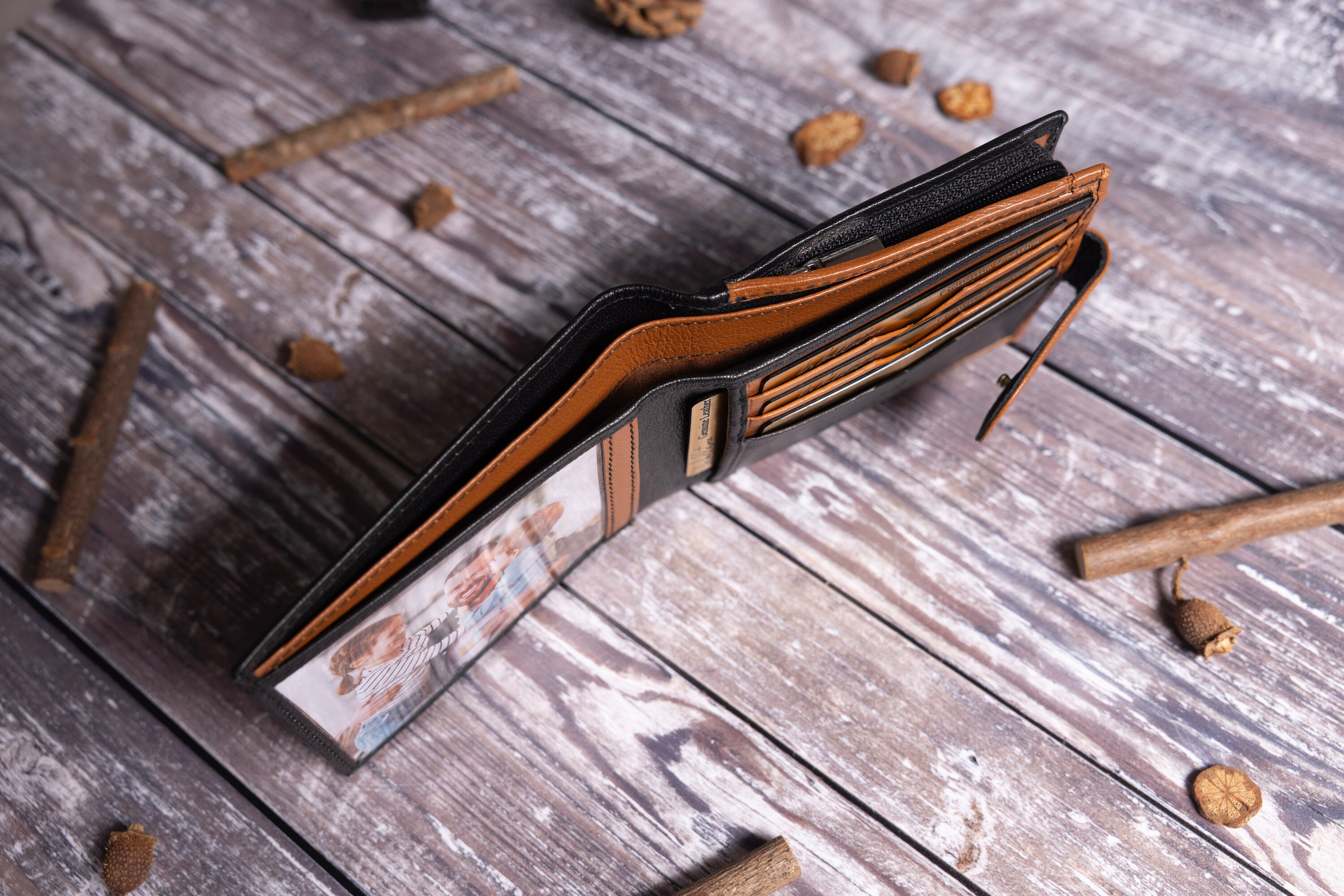 Portafoglio In Pelle Inciso Personalizzato Da Uomo Spazzola - Foto 8