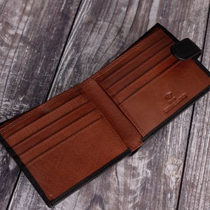 Portefeuille en cuir pour homme gravé personnalisé, véritable portefeuille en cuir souple noir et marron, cadeau de fête des pères pour lui, petit ami, mari