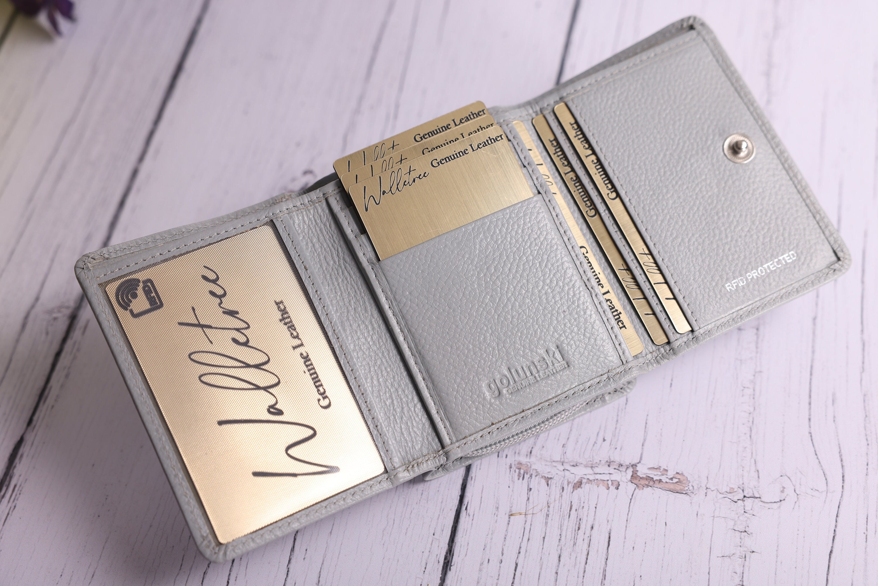 Women's Purse, Personalised Ladies Leather Purse With Card Holder, Zip Coin Pocket, Personalized Women's Genuine Leather Wallet,Gift For Her
