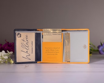 Women's Purse, Personalised Ladies Leather Purse With Card Holder, Zip Coin Pocket, Personalized Women's Genuine Leather Wallet,Gift For Her