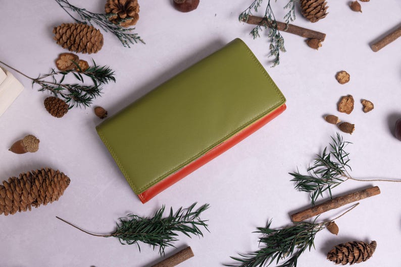 Julklapp till henne, mamma Personlig stor läderväska med korthållare, myntficka med dragkedja, RFID-plånbok i äkta läder bild 7