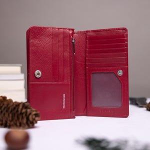 Women's Purse, Personalised Ladies Leather Purse With Card Holder, Zip Coin Pocket, Personalized Women's Genuine Leather Wallet,Gift For Her