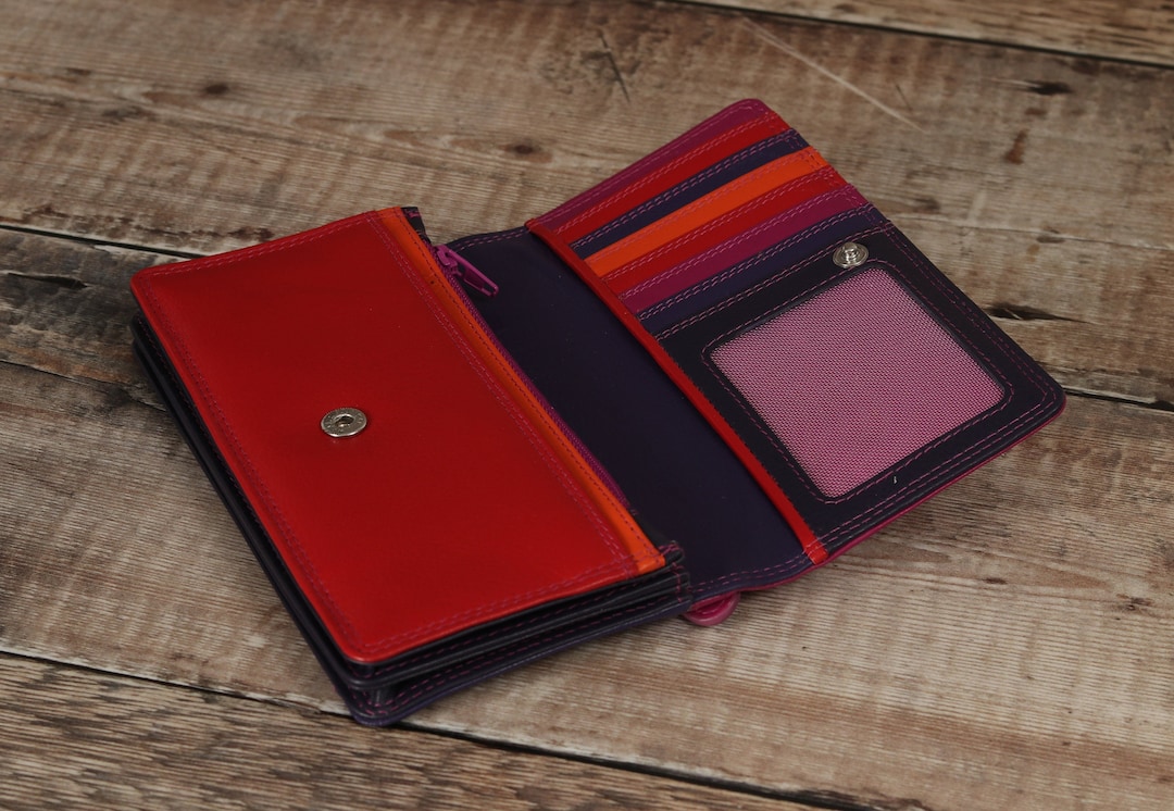 Personalised Ladies Leather Purse With Card Holder Zip Coin Etsy