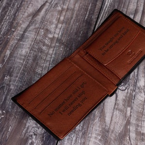 Regalo per la festa del papà, portafoglio da uomo personalizzato, portafoglio in vera pelle morbida nera e marrone, regalo di compleanno personalizzato per lui, papà, fidanzato
