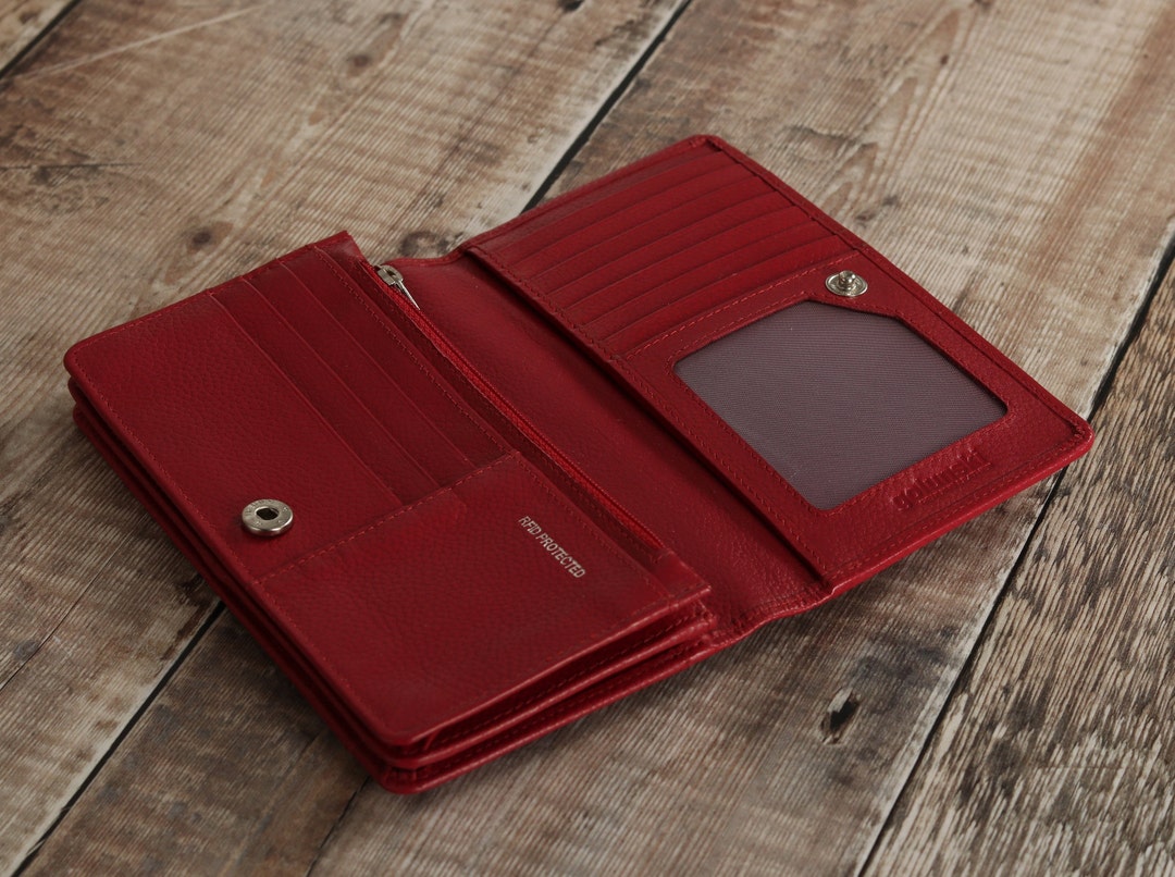 Women's Purse, Personalised Ladies Leather Purse With Card Holder, Zip