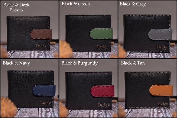 Portafoglio Uomo In Pelle Bifold Con Blocco RFID - Personalizzabile Con Incisione, Regalo Per Marito, Papà, Figlio - 8 Slot, Tasche Per Banconote - 5