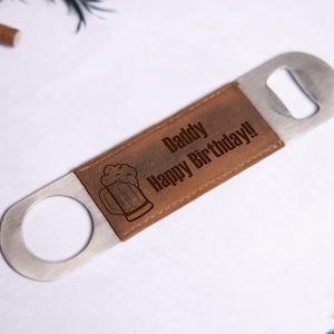 Personalised Custom Engraved Leather Bottle Opener, Best Man Party Gifts, Personalized Wine Opener, Father&#39;s Day Gift for Him, Dad, Grandad