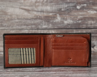 Vatertagsgeschenk, personalisierte Zip Coin Leather Wallet, Herren Brieftasche, gravierte Geldbörse, Custom Wallet, Geschenk für Ihn, Papa, Freund, Ehemann