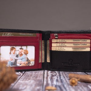 Regalo para el Día del Padre, Monedero de Cuero Personalizado con Cremallera, Monedero para Hombre, Monedero Grabado, Monedero Personalizado, Regalo para Él, Papá, Novio, Esposo