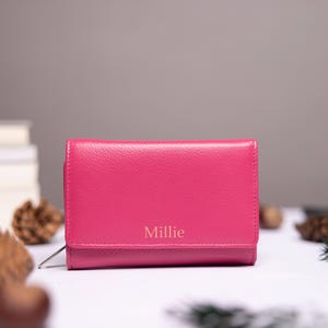 Personalised Women's Purse, Ladies Leather Purse With Card Holder, Zip Coin Pocket, Personalized Women's Genuine Leather Wallet,Gift For Her