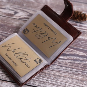 Personalisierter Herren Kartenhalter Braune Leder Geldbörse, personalisiertes Geschenk für Freund, Papa, Trauzeuge, Jahrestag, Vatertagsgeschenk für ihn