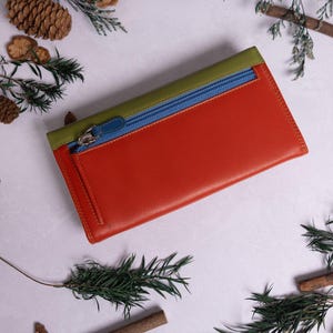 Julklapp till henne, mamma Personlig stor läderväska med korthållare, myntficka med dragkedja, RFID-plånbok i äkta läder bild 8